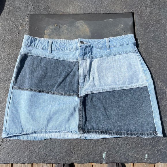Mini Patchwork Jean Skirt - Picture 1 of 4